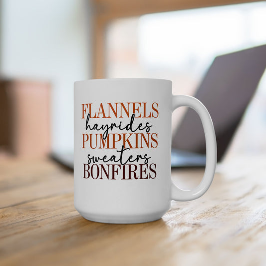 Flannels, Pumpkins & Bonfires Coffee Mug