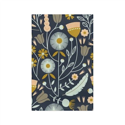 Navy Floral Hand Towel