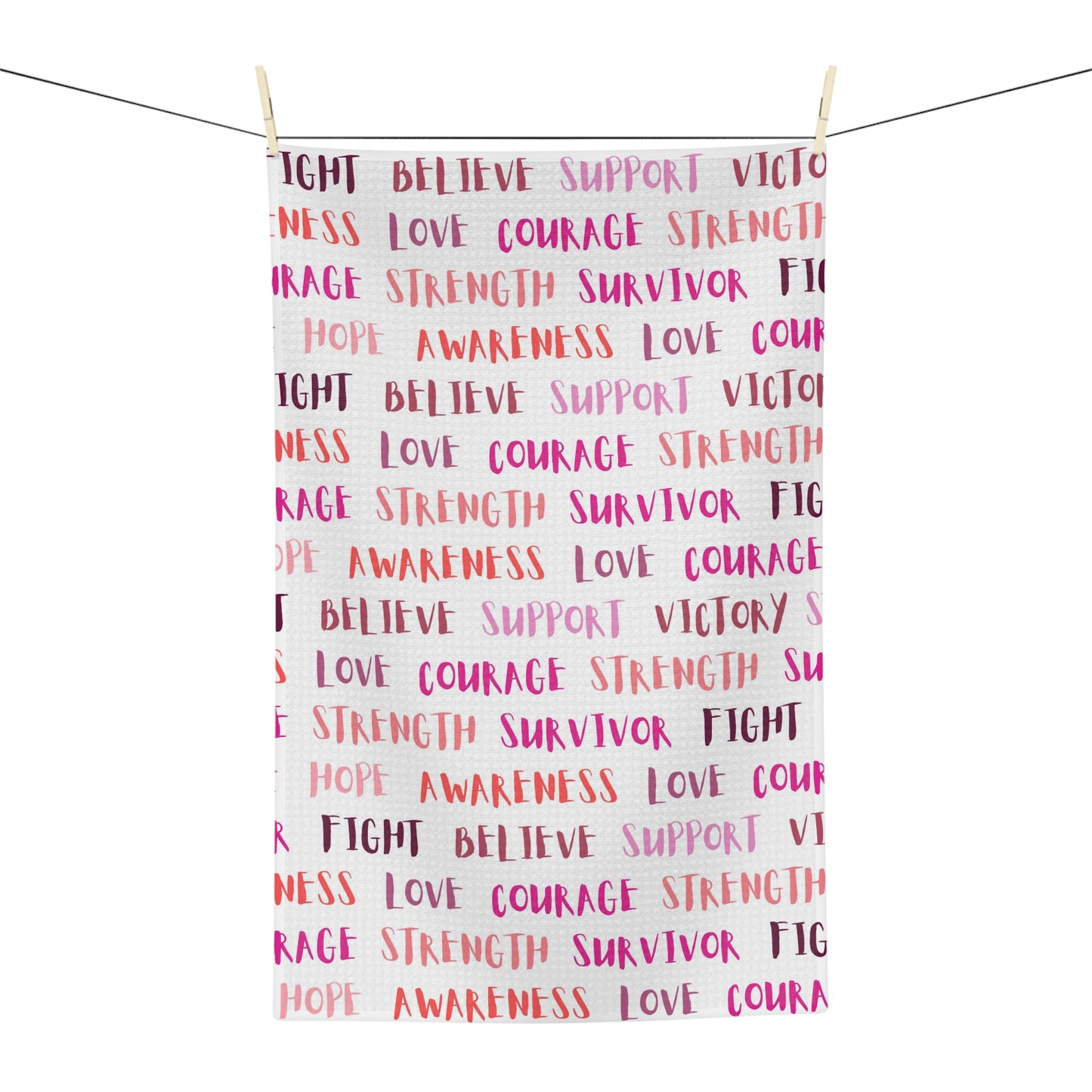 Breast Cancer Words Hand Towel