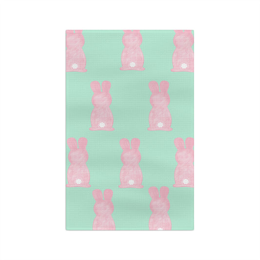 Pink Bunnies Kitchen Towel