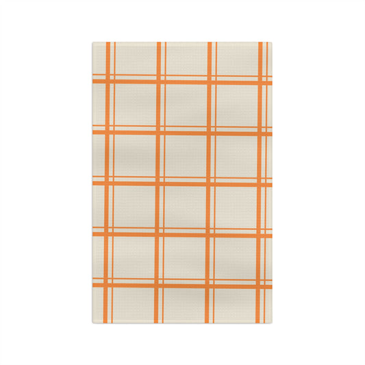 Orange Plaid Hand Towel