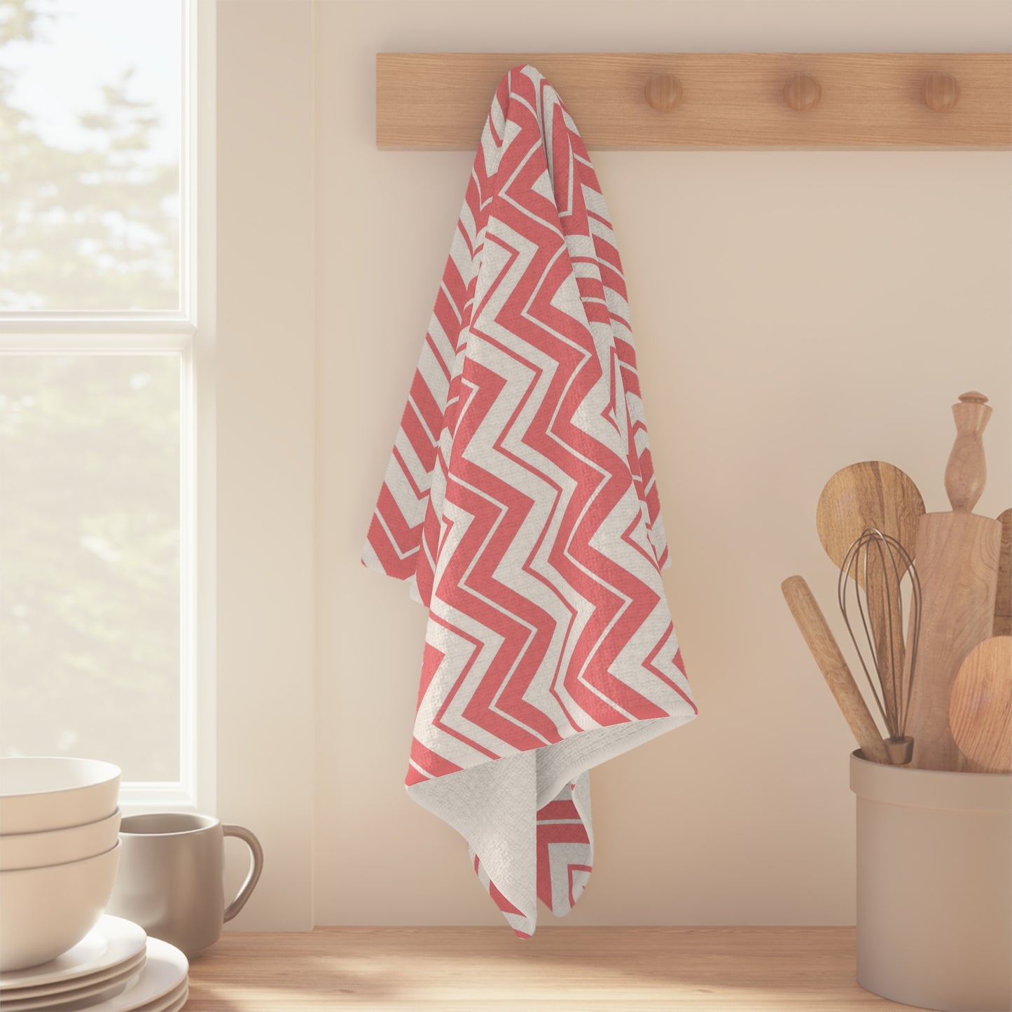 Pink Chevron Hand Towel