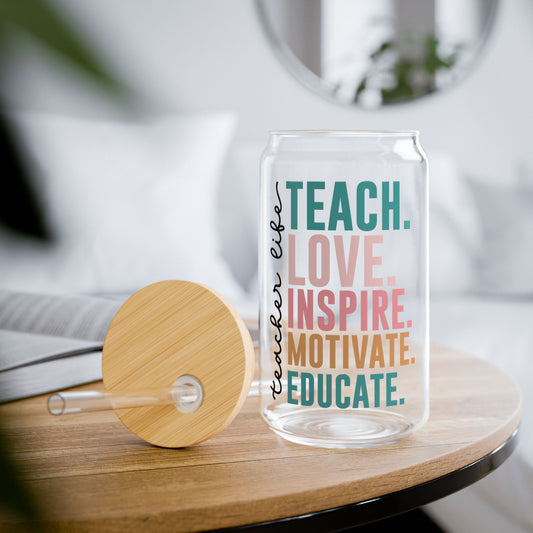 Teacher Life Sipper Glass