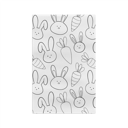 Bunnies and Carrots Kitchen Towel