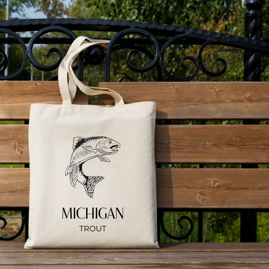 Michigan State Fish Canvas Tote