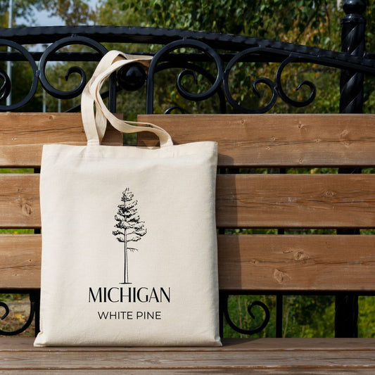 Michigan State Tree Canvas Tote