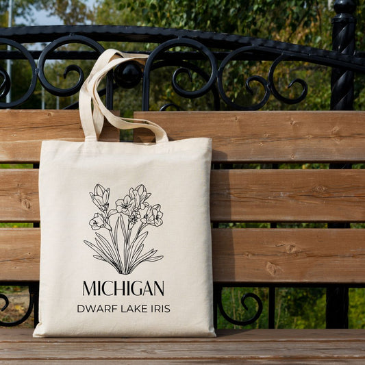 Michigan State Wildflower Canvas Tote